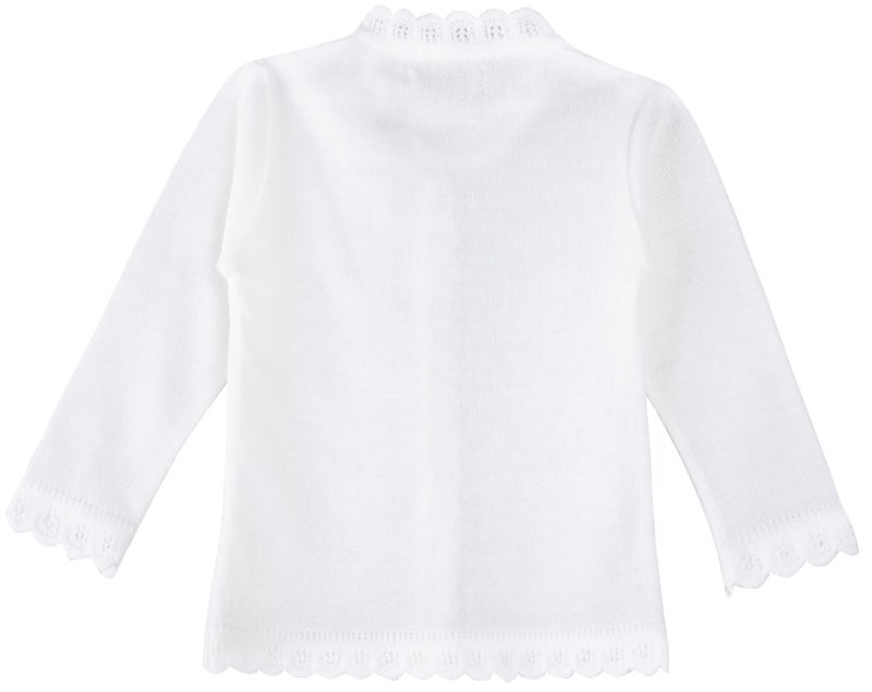 Lilax Baby Girls' Little Hearts Knit Cardigan Sweater (12 Months, White) - Image 3